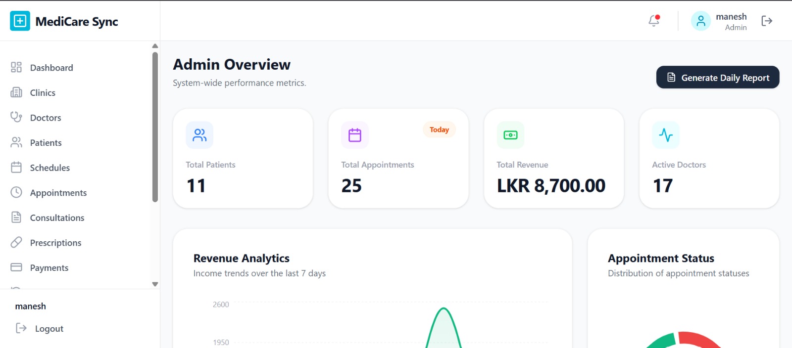 Multi-Clinic Management System